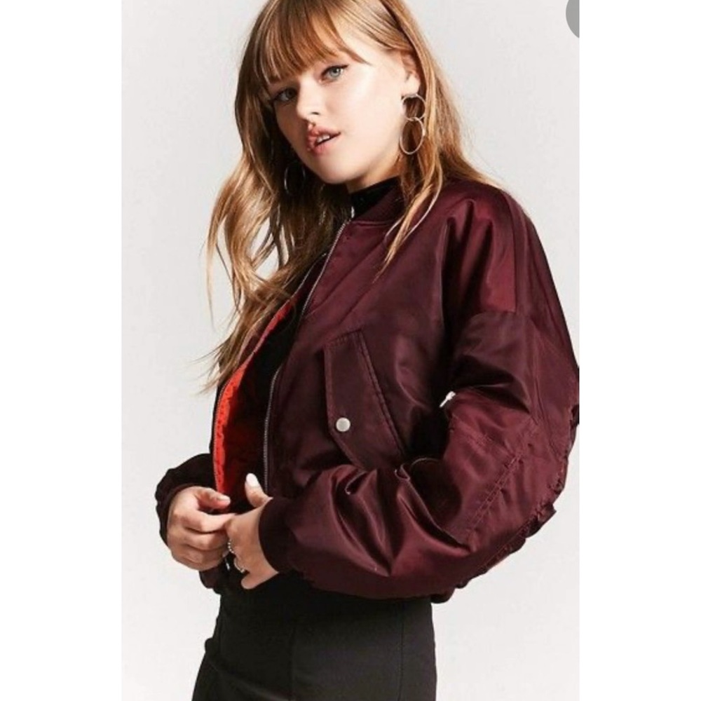 Burgundy Puffer Jacket